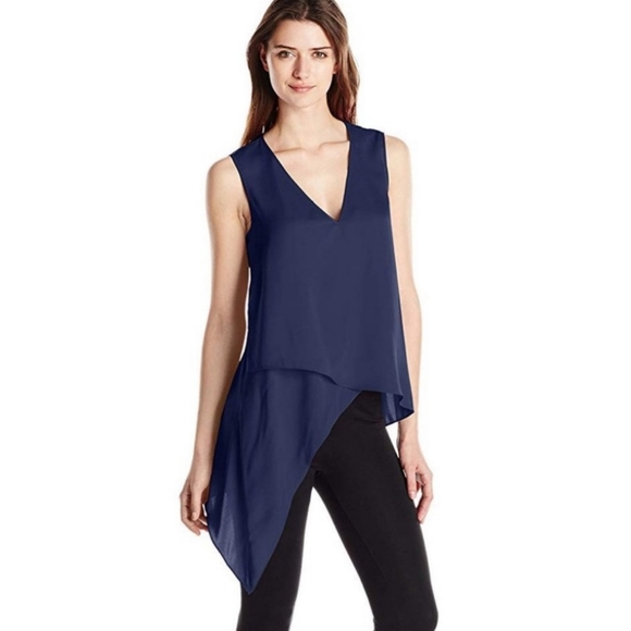 BCBGMaxazria royal blue asymmetric tunic. S - Picture 4 of 4